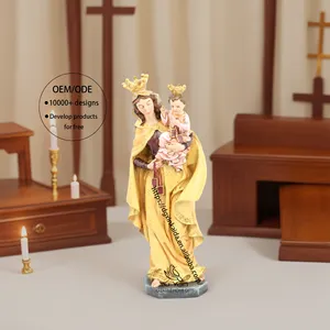 Usine en gros statues religieuses catholiques articles en résine souvenirs figurine personnalisé catholicisme vierge marie