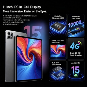 <span class=keywords><strong>Tablet</strong></span> PC Android 15 AI da 11 Pollici, MTK Dimensity 6200 Octa Core, 8GB RAM, 256GB ROM, Display 1200*1920, 10000mAh, 5G, Personalizzabile OEM - Product Image 2