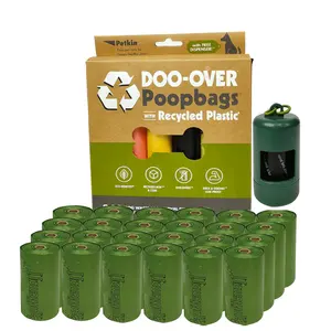 Déchets biodégradables compostables sac à crottes de chien violet logo personnalisé