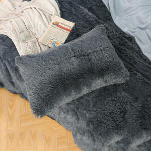 美国简约纯色水晶天鹅绒长绒毛绒枕套纯色50 * 70厘米儿童双面枕套 - Product Image 3