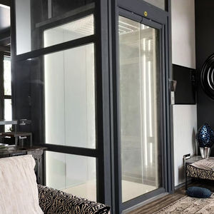 Lift Mini 2 tingkat 2 orang untuk penggunaan perumahan Lift Villa kecil dengan mesin traksi tanpa gigi dan Drive AC lantai PVC - Product Image 3