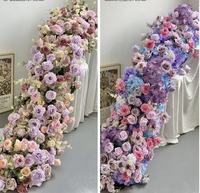 Arche de mariage artificielle personnalisée et fleurs décoratives de table pour Thanksgiving, incluant guide de chemin et toile de fond