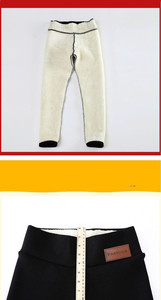 New Arrival Winter Thick Plush <strong>Fluffy</strong> Fuzzy Warm Women's <strong>Leggings</strong> Solid Skin Friendly Casual Yoga Pants with Logo on Waist - Product Image 6