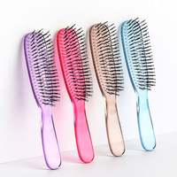 Brosse démêlante en gros pour cuir chevelu avec peignes de massage en cristal en forme de S, outil de coiffage volumisant à dents fines pour cheveux longs, humides ou secs