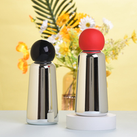 Bouteille d'eau en acier inoxydable à double paroi de 350 ml avec logo personnalisé, style simple, thermos avec placage chromé, bouteilles de sport