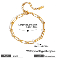 Bracelets superposés en acier inoxydable plaqué or 18 carats pour femmes, accessoires de mode, bijoux, cadeau de fête