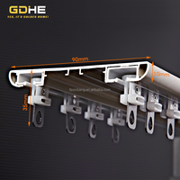 Rail de rideau double en alliage d'aluminium robuste, montage au plafond, double rail, rail de rideau double, accessoire de fenêtre pour usage domestique