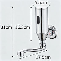 Robinet mural vertical à capteur sans contact avec bec allongé pour toilettes publiques commerciales