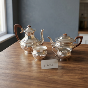 Antique Art Deco Luxury Elegant Silver Plated <b>Tea</b> Coffee Service <b>Set</b> Handle Vintage EPNS <b>Tea</b> <b>Set</b> | Teapot Coffee <b>Pot</b> Sugar - Product Image 3