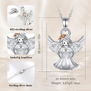 Changda Trendy Thanksgiving Day Love <strong>Guardian</strong> Fairy <strong>Angel</strong> Wing Pendant Necklace <strong>Gift</strong> for Women - Product Image 5