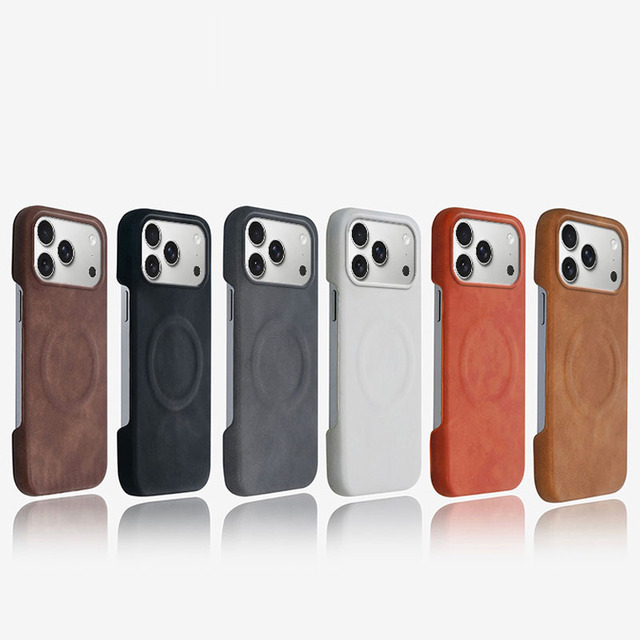 Retro Magnetic Lambskin Phone Case for iPhone 18 Pro Max Anti-Fingerprint Phone Cover for iPhone 17 16 15 Pro Max LZ049