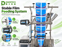 Machine d'emballage automatique de poudre à trois soudures latérales avec bord dentelé pour sachets de farine, café, épices et assaisonnements