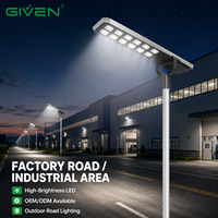 Lampu Jalan Tenaga Surya Terintegrasi Berperingkat IP66 dengan Casing Aluminium, Modul LED Besar, Pengontrol MPPT, Baterai LiFePO4, dan Sensor Gerak Microwave