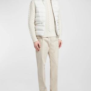 Gilet sans manches matelassé personnalisé en duvet de canard, col montant, fermeture éclair, pour homme - Product Image 4