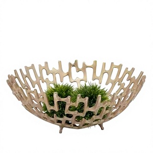 New Designer Fruit Bowl For <b>Table</b> Decoration Dinnerware Gold Finished Fruits Serving Bowl Hotel Restaurant Use Kitchen Counter - Product Image 1