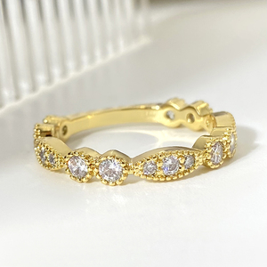 Fashion Trendy 18K Gold Plated <b>CZ</b> Cubic Zircon <b>Rings</b> for Women Girls - Product Image 3