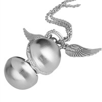 Montre de poche à thème Snitch Ball, montre à quartz pour enfants, collier, horloge, joli pendentif avec chaîne de pull, cadeaux d'anniversaire pour garçon et fille
