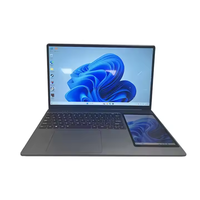 Nuovo Laptop Intel a Doppio Schermo 15.6'' + 7'' Touch Screen N100 Windows 11 Pro per Uso Aziendale con Tastiera Inglese
