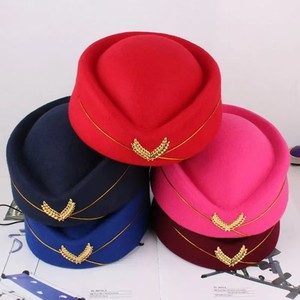 Béret français sexy pour uniforme formel, idéal pour hôtesse de l'air, fête d'Halloween, chapeau de jeu de rôle, 100 % polyester avec broderie 3D - Product Image 4