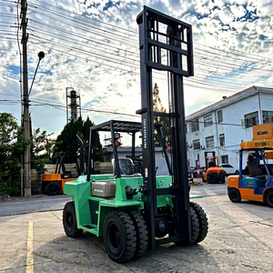 <b>Used</b> Mitsubishi 5 Ton 4WD Diesel Forklift Three Stage Mast Solid Tires Rough Terrain Capability Manual Operation 14.5km/h Speed - Product Image 1