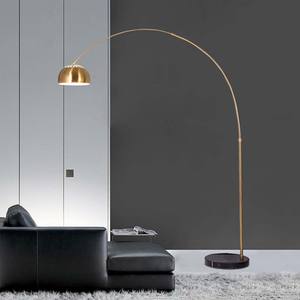 大型アーチデザインゴールド高級メタルフロアランプ卸売大理石ベース北欧モダンスタンディングフィッシングフロアランプ - Product Image 5