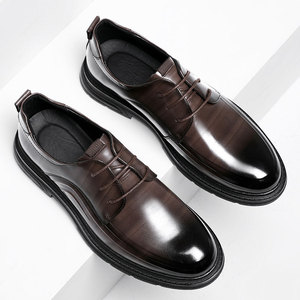 Zapatos Formales de Cuero para Hombre, Hechos de Cuero Vacuno de Primera Calidad, Estilo Británico, Modernos, de Cuero Genuino para Hombres Jóvenes - Product Image 1