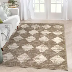 Treills karpet panjang-2x6 Beige, karpet pelari bisa dicuci, anti-selip air Hyacinth panjang untuk lorong
