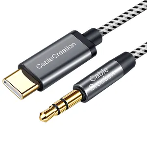 Hot Jual Tipe C untuk 3.5Mm Headphone Adaptor Audio USB Jack Earphone Aux Kabel Kawat