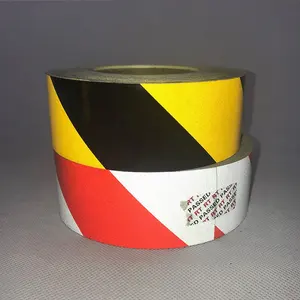 Reflective Printing Double Sides Yellow/Red White/Red Reflective Tape Sticker Vinyl Sheeting for Road Safety