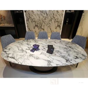 Mesa de Piedra Sinterizada al por Mayor con Marco de Madera, Mesa de Restaurante Mediterráneo, Ecológica y Duradera - Product Image 3