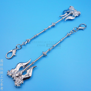 Electroplated Zinc Alloy Weapon Pendant Bright Nickel Geometric Shape <b>Game</b> <b>Accessory</b> Ornament - Product Image 2
