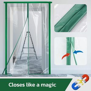 ZipDoor Kit de barrière anti-poussière étanche de qualité alimentaire porte magnétique à glissière rouge noir avec plastique PVC PE Modling pour les peintres utilisation de fruits - Product Image 4