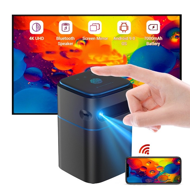 Full Hd 1080P Smart Android WIFI DLP Projector Wireless Rechargeable Projectors USB Full hd 1080p Home Theater Movie Projector