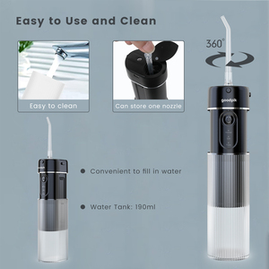Filo d'acqua senza fili da 190ml per la pulizia dei denti elettrico portatile per uso domestico irrigatore orale da viaggio dentale - Product Image 3