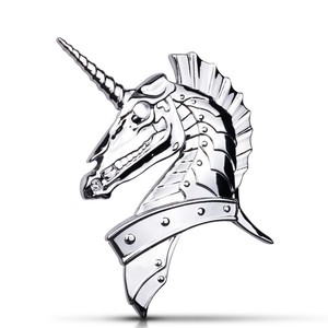 Personalidad Anime dibujos animados unicornio coche emblema alta calidad Metal guerra caballo coche insignia - Product Image 6