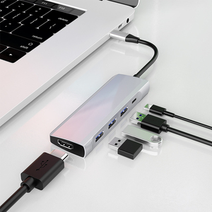 5in1 Type C Hub Ultra-<span class=keywords><strong>Slim</strong></span> Data USB Splitter hub hdmi avec 3USB3.0 + PD + 4K HDMI pour Book Laptop Surface <span class=keywords><strong>PS4</strong></span> Drive Flash Drive - Product Image 1