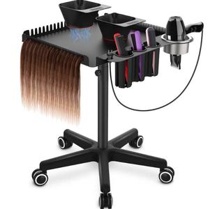 HONGTUO Modern Plastic Adjustable Mobile Salon <b>Storage</b> <b>Cart</b> with 4 Wheels for Hotel and Living Room Use - Product Image 1
