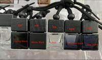 Diffuseurs de parfum pour voiture personnalisés, flacons en verre transparents ou noirs de 8 ml et 10 ml, avec bouchon en bois noir et corde, pour suspendre dans la voiture