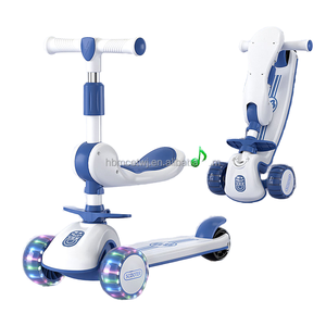 Nouveau <span class=keywords><strong>mini</strong></span> scooter 3-en-1 pour enfants, tricycle pliable en plastique avec trois roues en PU pour les enfants de 6 à 8 ans - Product Image 1