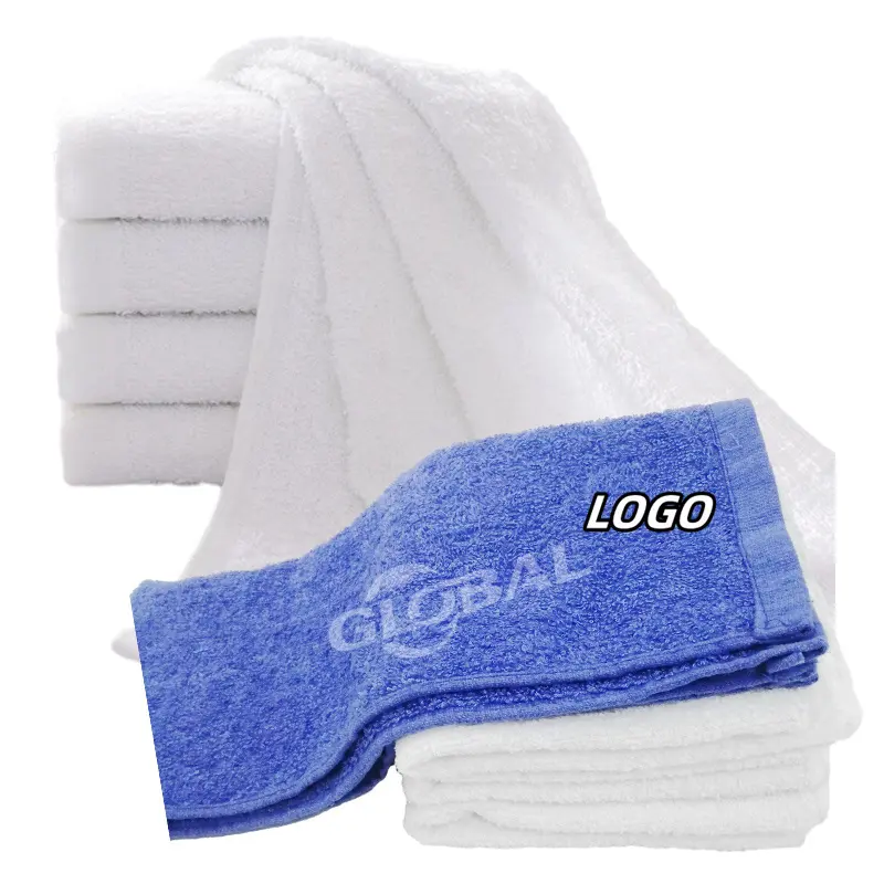 Toalla de baño de algodón absorbente grueso liso clásico con logotipo personalizado, juego de toallas de 3 piezas para playa, gimnasio, spa, caja de regalo