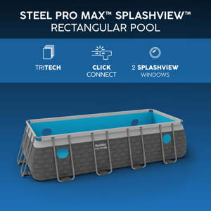<span class=keywords><strong>Piscina</strong></span> Elevada <span class=keywords><strong>Bestway</strong></span> 561KM Steel Pro MA Splashview, Rectangular, 488x244x122cm, Estructura Metálica, Bomba de <span class=keywords><strong>Filtro</strong></span>, Escalera - Product Image 5