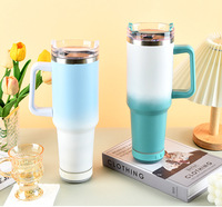 Tumbler Speaker Sublimasi 40oz Dengan Pegangan, Botol Air Musik Stainless Steel Vacuum Insulated Dengan Speaker Nirkabel