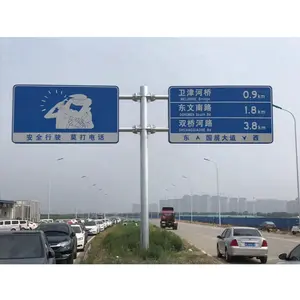 Custom Aluminum Reflective Warning Sign Road Safety Traffic Sign Roadway Safety Sign Board with Pole