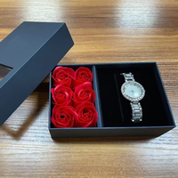 Boîtes à fleurs en velours personnalisables, emballage en carton pour colliers, cadeaux de mariage et de la Saint-Valentin
