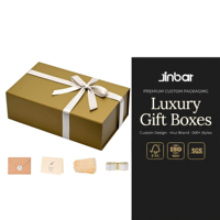 Boîte cadeau personnalisée avec ruban, impression personnalisée, échantillon gratuit, Jinbar, pour Noël, cosmétiques, nourriture, vin, coffret cadeau