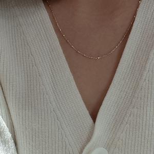 Collar Italiano con Cadena de Plata de Ley S925, Diseño Vintage de Lujo Ligero, Estilo Simple y Personalizado, Cadena Sencilla, Estilo Moderno en Capas - Product Image 3