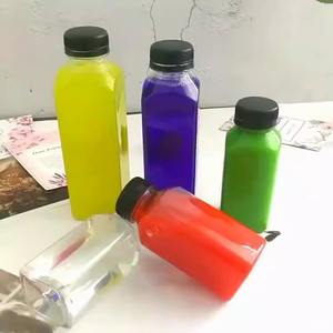 कस्टम लोगो स्क्वायर पालतू बोतलें 250 मिलीलीटर 350 मिली 500 एमएल 1 एल खाली रस पेय कंटेनर, मिल्कचाय पैकेजिंग के लिए एंटी-चोरी कवर के साथ - Product Image 6