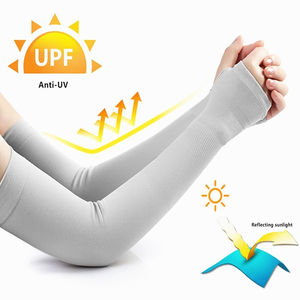 Couvre-bras de Protection solaire en soie de glace Couvre-coude unisexe Cyclisme en plein air Course à pied Pêche Conduite Cool Anti-UV Manches de bras - Product Image 2