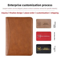 Carpeta de Piel Sintética para Oficina, Multifuncional, A6/A5/B5, con Clip, Cierre de Cremallera, para Cuaderno de Hojas Sueltas, Regalo para Gerentes