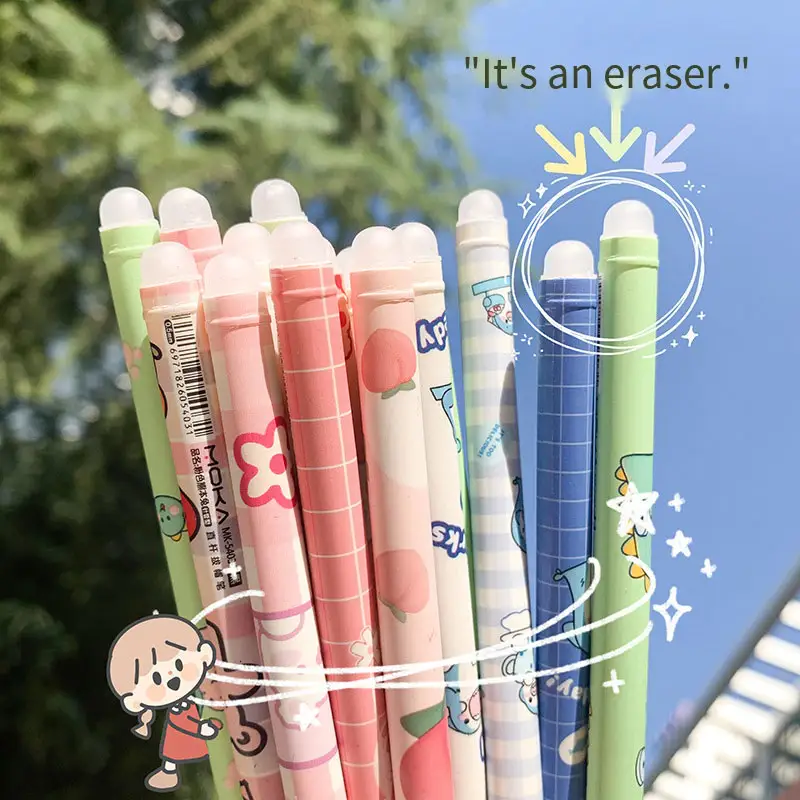 JPS stylos Gel effaçables OEM, écriture lisse, mignon, cadeaux pour étudiants, prix d'école, cadeau d'anniversaire pour enfants, Kawaii